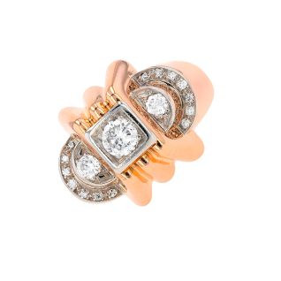 Bague 2 ors diamant (s) Vintage