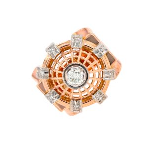 Bague 2 ors diamant (s) Vintage