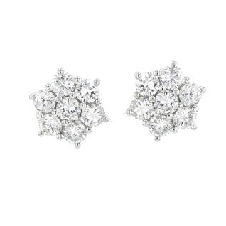 Boucles d'oreilles or gris diamant (s)