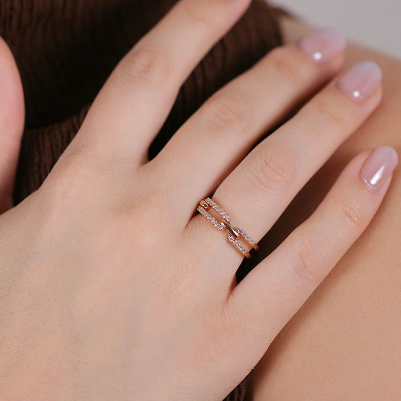 Bague or rosediamant (s) 
