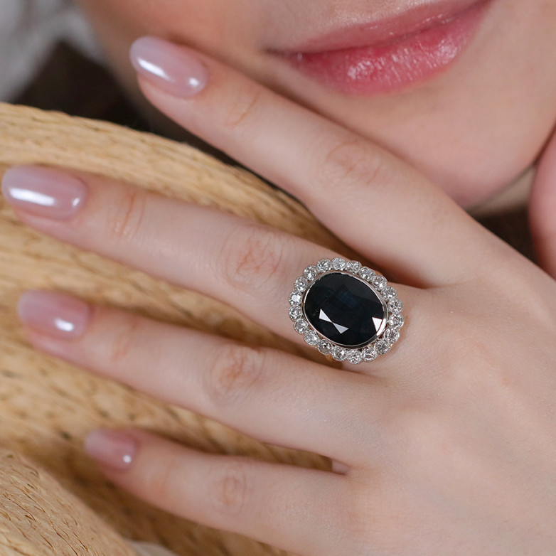 Bague vintage saphir 12.88...