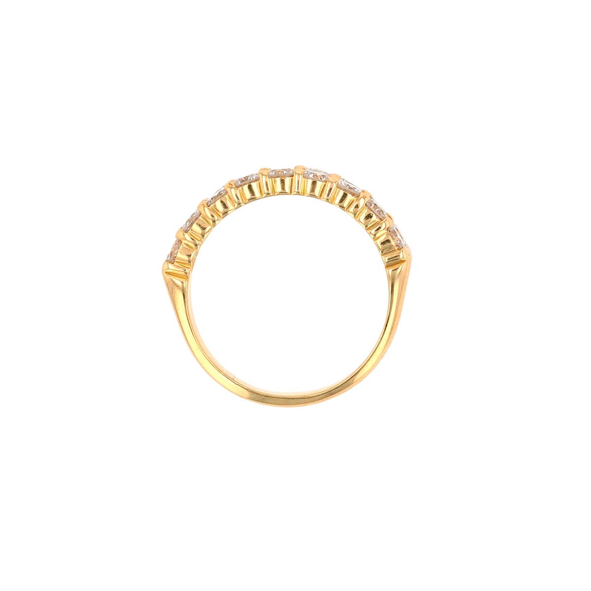 Bague Or Blanc 18 Carats Avec Diamants 1.08 Carat - Style Art Déco - Taille 53 - 8.27 G