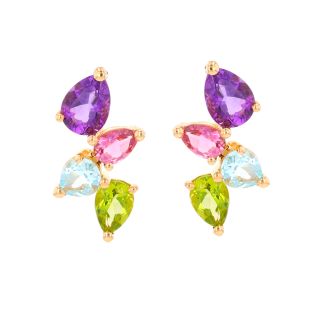 Boucles d'oreilles or jaune Pierres fines