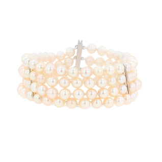 Bracelet perles or blanc...