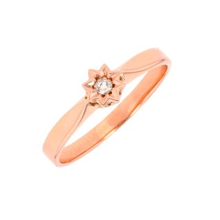 Solitaireor rose diamant(s) t. ancienne