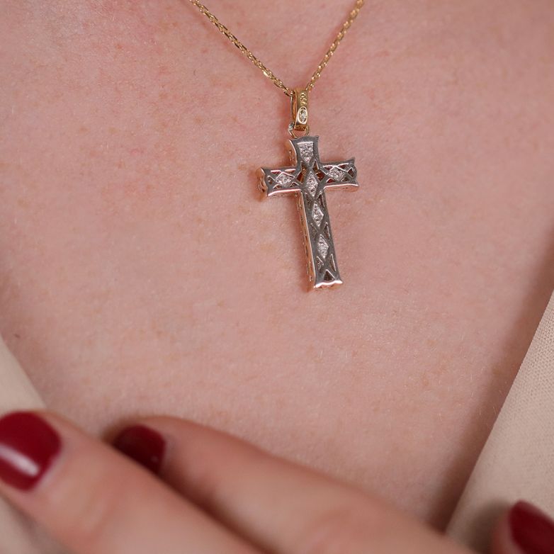 croix 2 ors diamant (s) Vintage 