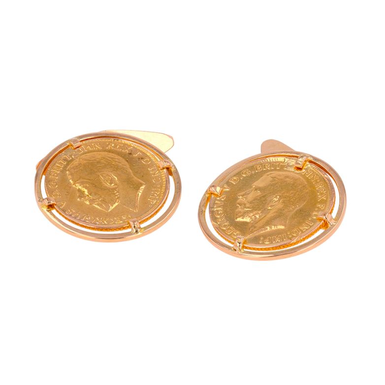 Boutons de manchettes or jaune 