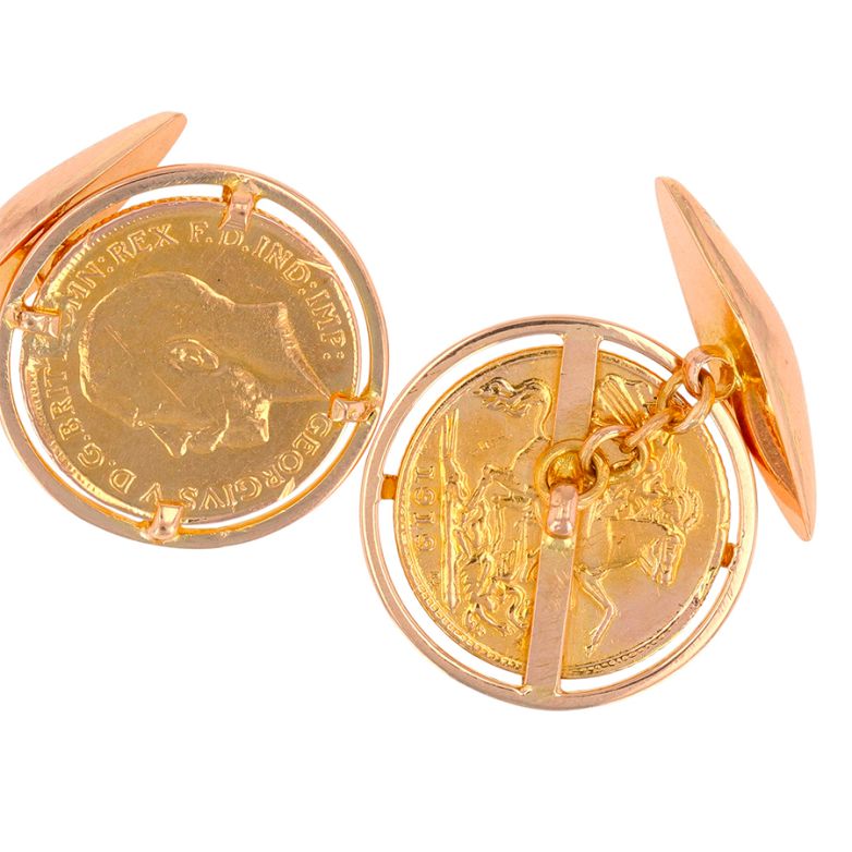 Boutons de manchettes or jaune 