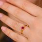 Bague or rose rubis et diamant(s) 