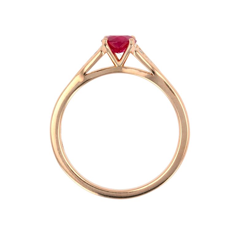Bague or rose rubis et diamant(s) 