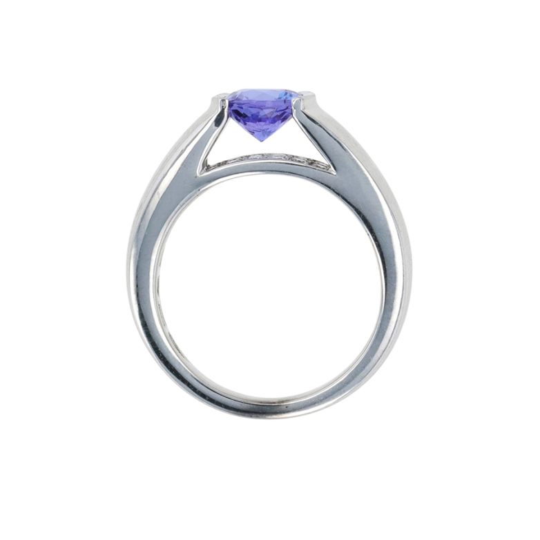 Bague or gris diamant,P.fine Tanzanite