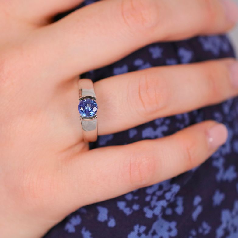 Bague or gris diamant,P.fine Tanzanite