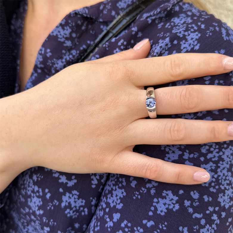 Bague or gris diamant,P.fine Tanzanite
