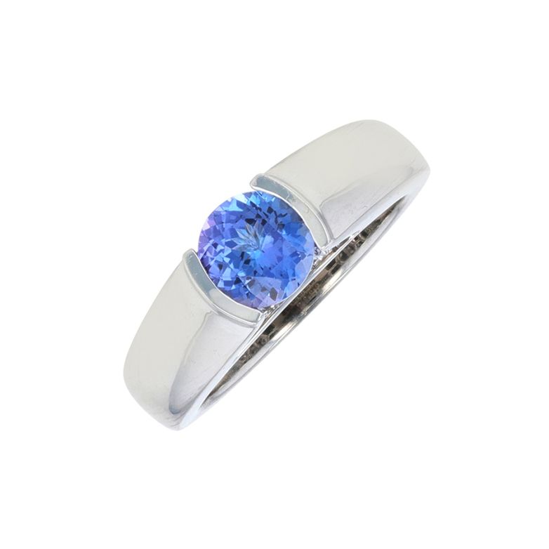 Bague or gris diamant,P.fine Tanzanite