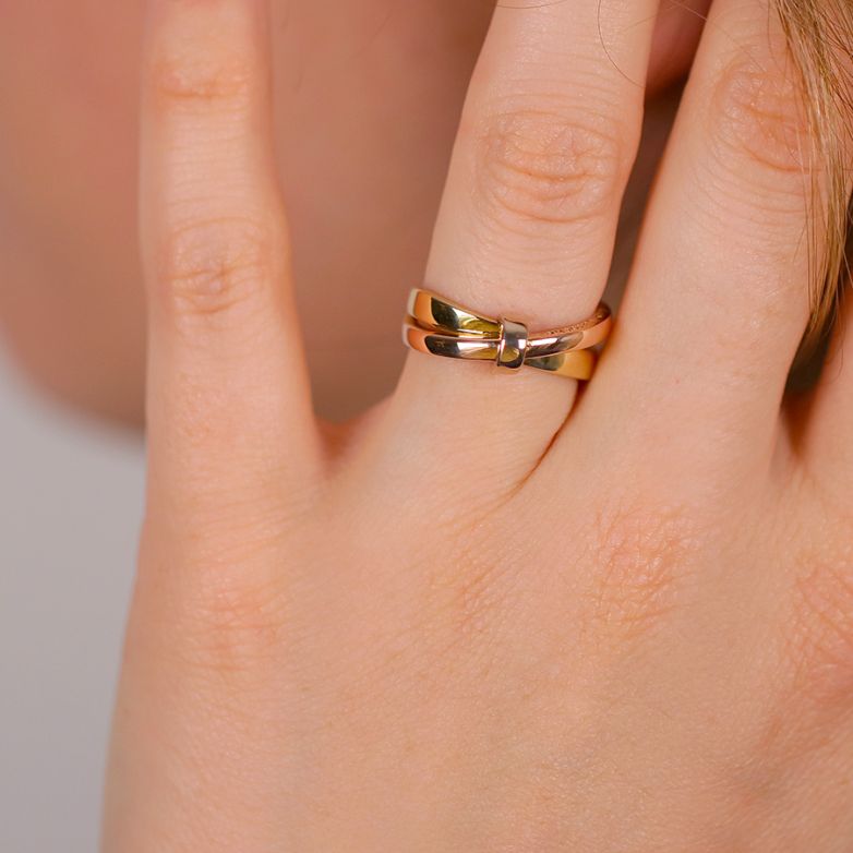 Bague or jaune, rose, blanc 