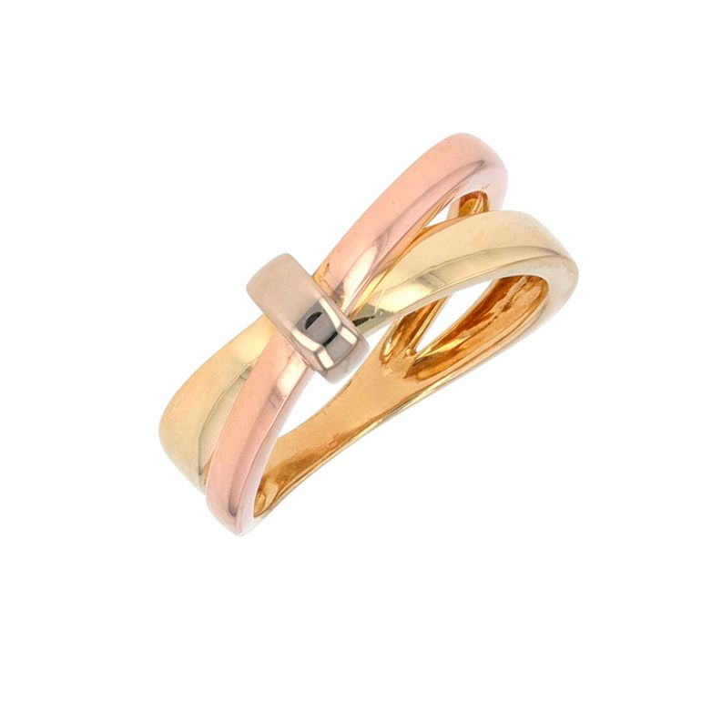 Bague or jaune, rose, blanc