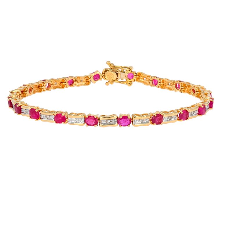 Bracelet or jaune rubis et diamant(s)