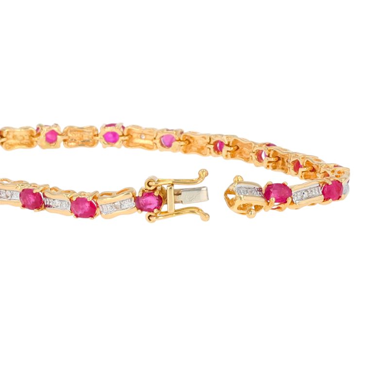 Bracelet or jaune rubis et diamant(s) 