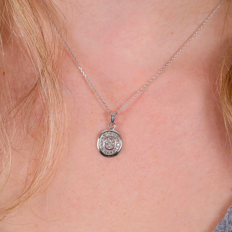 Pendentif or gris diamant (s) 