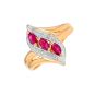 Bague or bicolore rubis et diamant(s)
