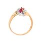 Bague or bicolore rubis et diamant(s) 