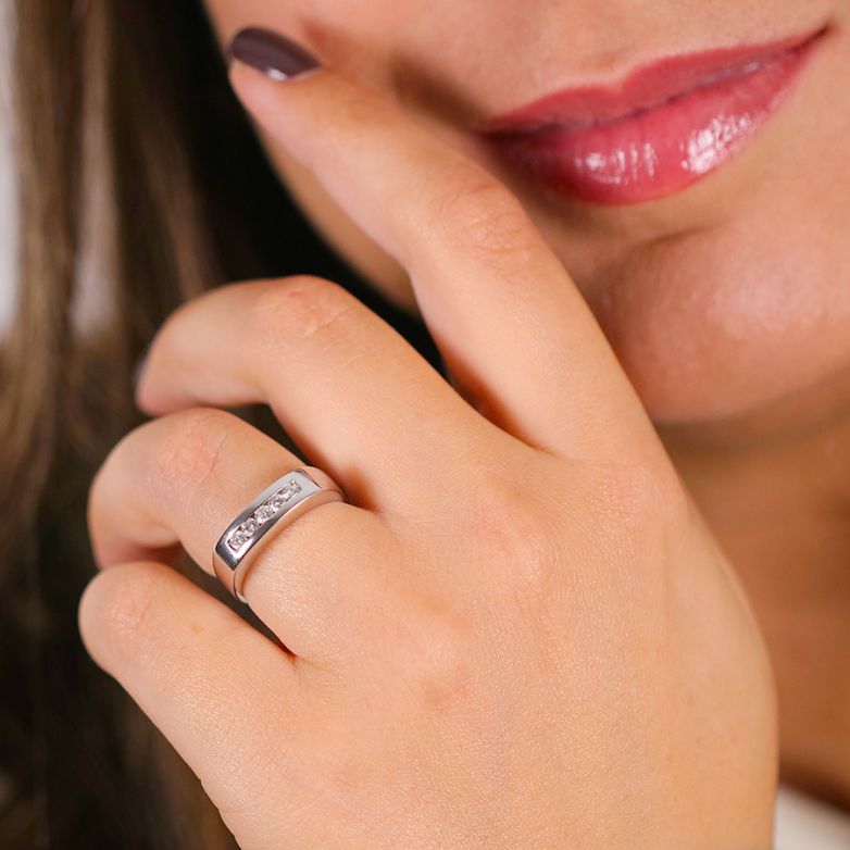 Alliance or gris diamant (s) 