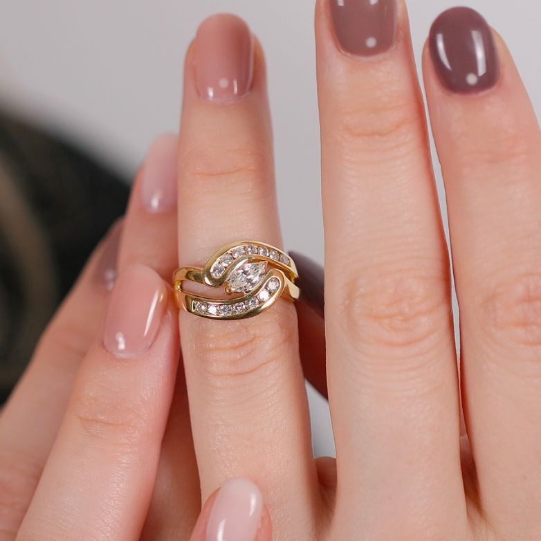 Bague or jaune diamant (s) 