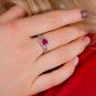 Bague or gris rubis et diamant(s) 