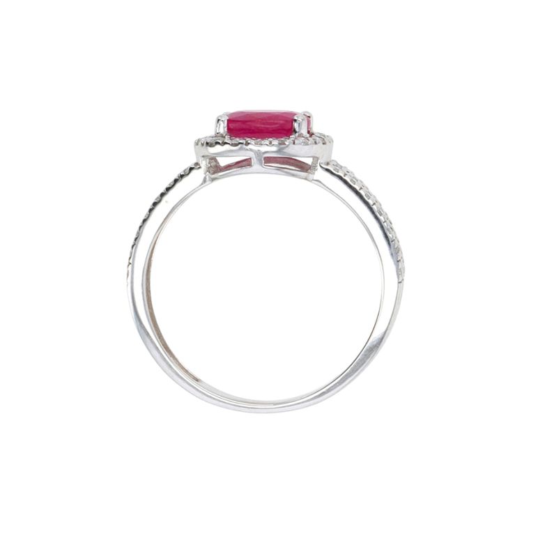 Bague or gris rubis et diamant(s) 