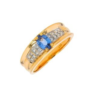 Bague or bicolore saphir et diamant(s)