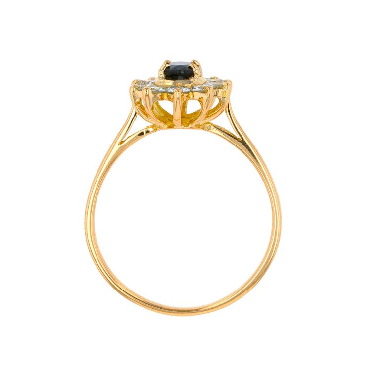 Bague or jaune saphir et diamant(s) 