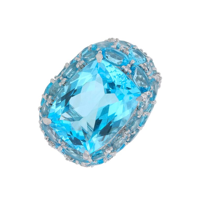 Bague or gris Topaze