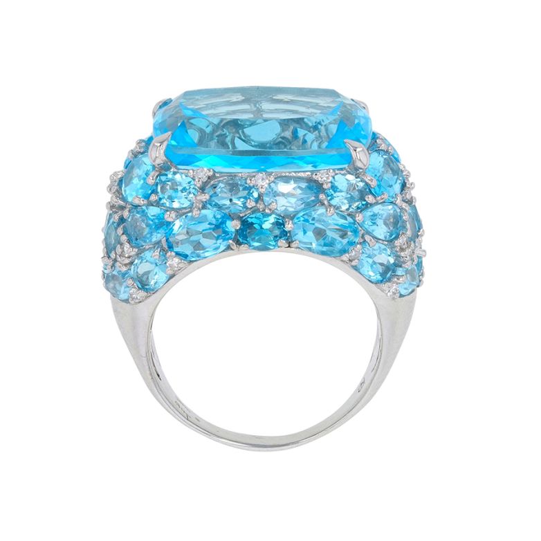 Bague or gris Topaze 