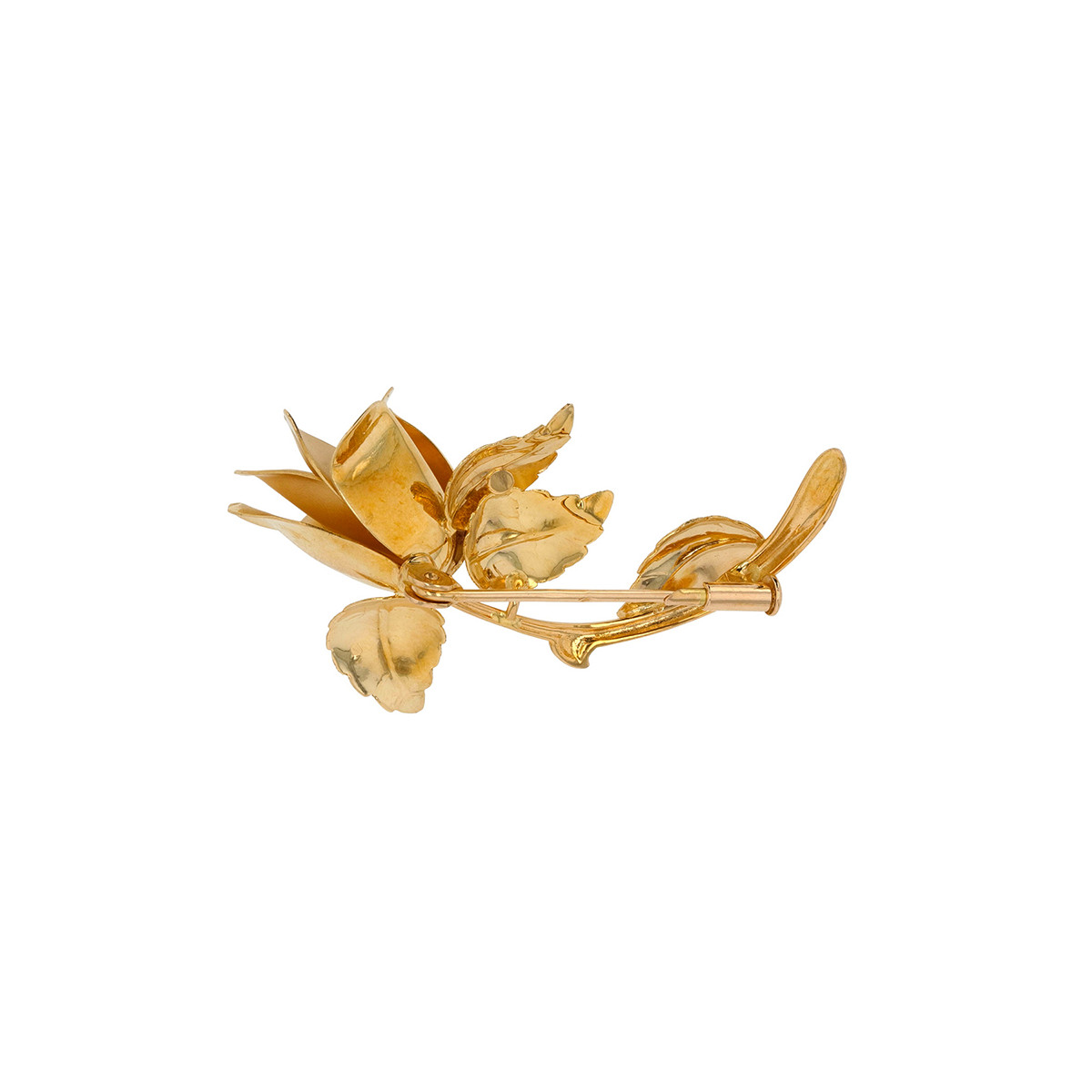 Broche Fleur Dorée Vintage - Bijou D'occasion Pour Personnaliser Tes Looks