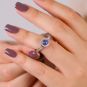 Bague or gris saphir et diamant(s) 