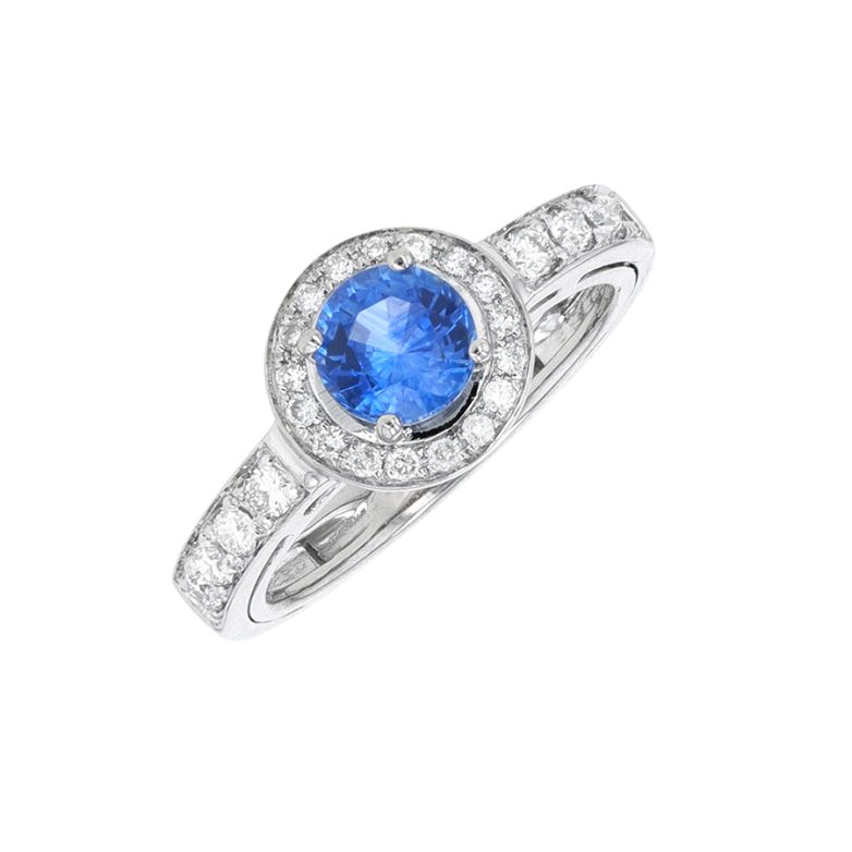 Bague or gris saphir et diamant(s)