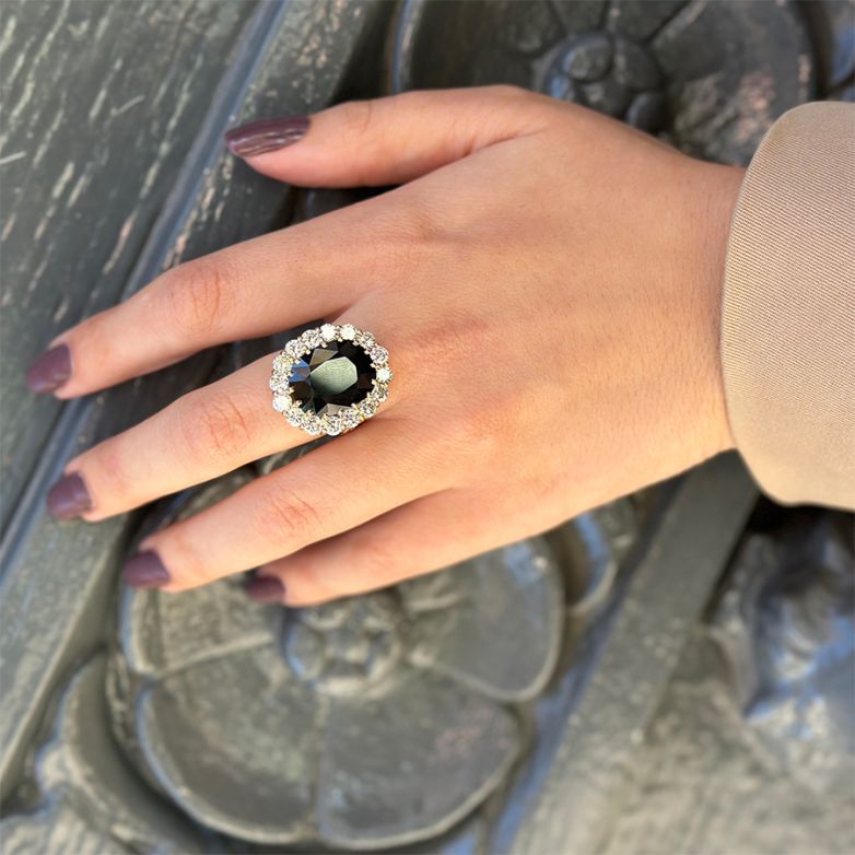 Bague or jaune saphir et diamant(s) Vintage 