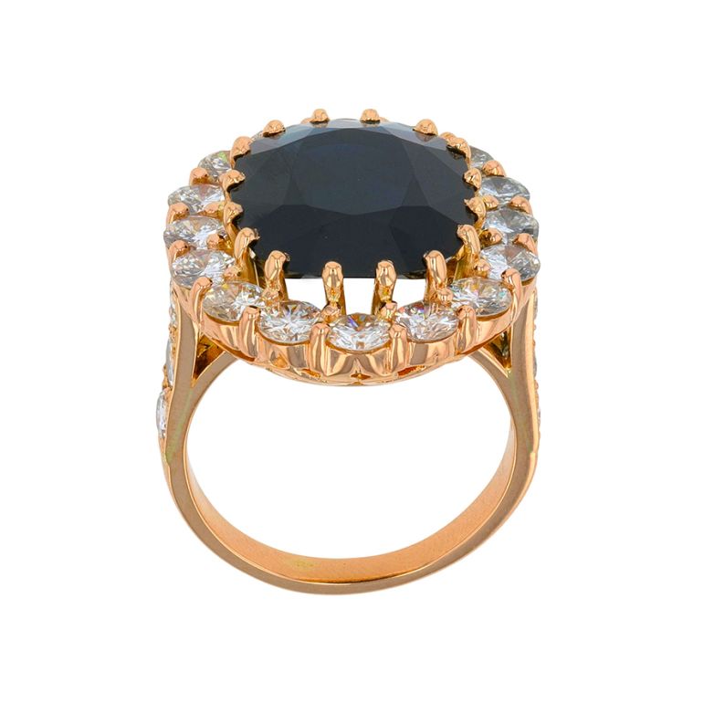 Bague or jaune saphir et diamant(s) Vintage 