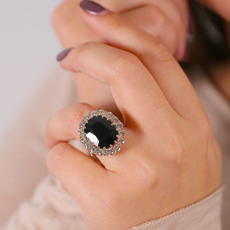 Bague or jaune saphir et diamant(s) Vintage 
