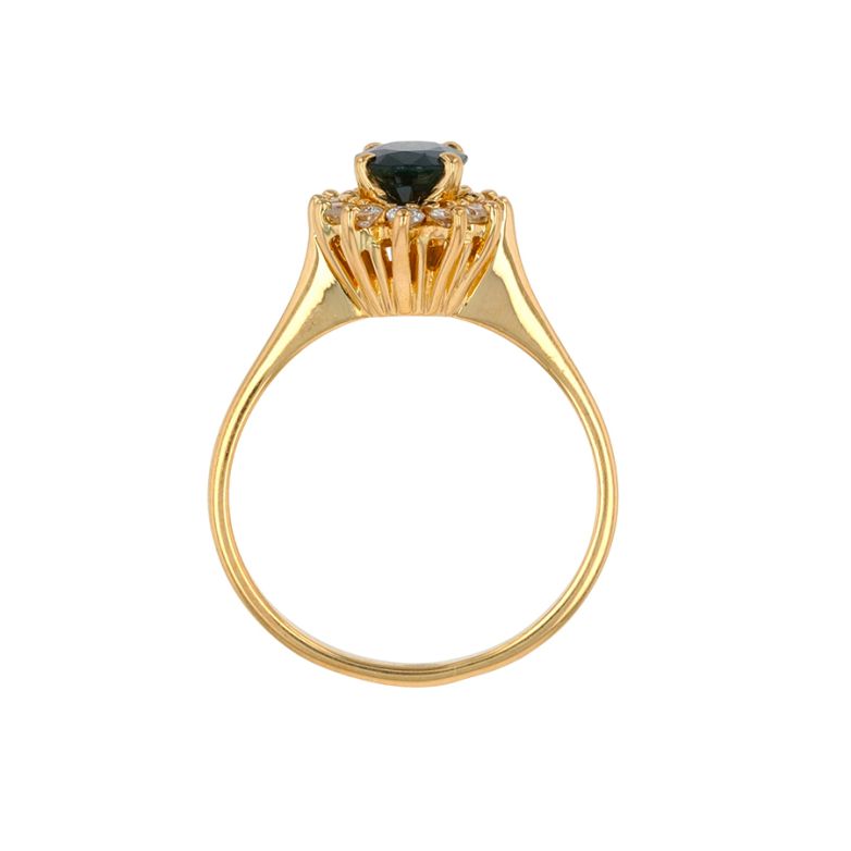 Bague or jaune saphir et diamant(s) 