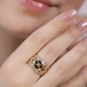 Bague or bicolore saphir et diamant(s) 