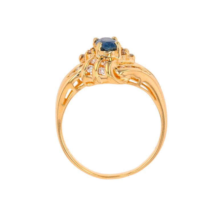 Bague or jaune saphir et diamant(s) 