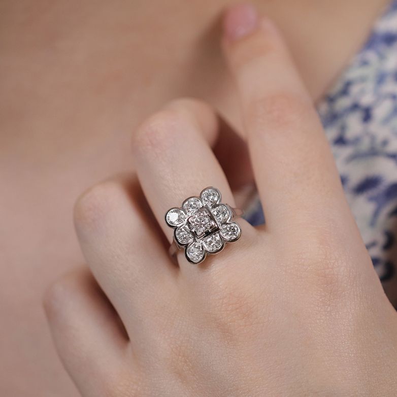 Bague or gris diamant (s) 