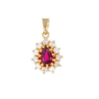 Pendentif or jaune rubis et diamant(s) 