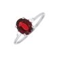 Bague or gris diamant,P.fine grenat