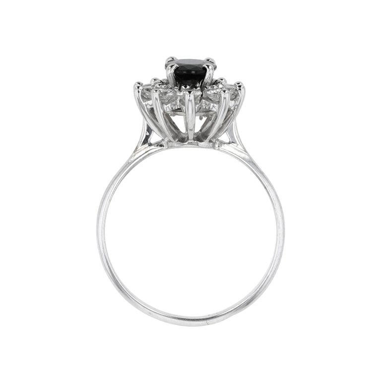 Bague or gris saphir et diamant(s) 