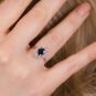 Bague or gris saphir et diamant(s) 