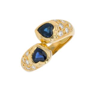 Bague or jaune saphir et diamant(s)