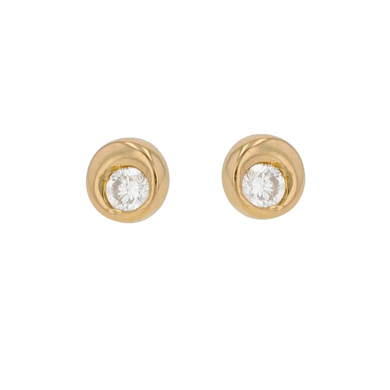 Boucles d'oreilles or jaune diamant (s)
