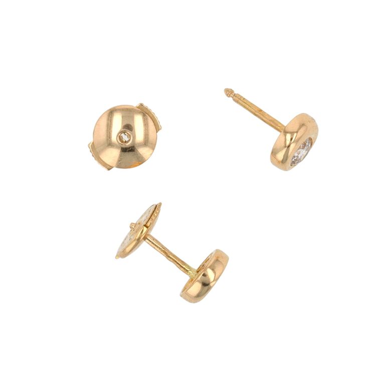 Boucles d'oreilles or jaune diamant (s) 
